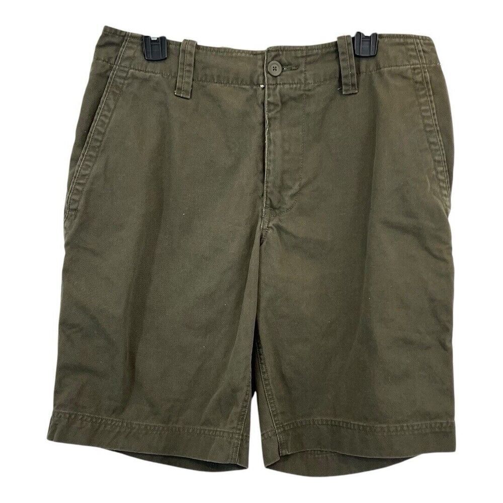 Gap Mens Size 33 Green Flat Front Cotton Rugged Short